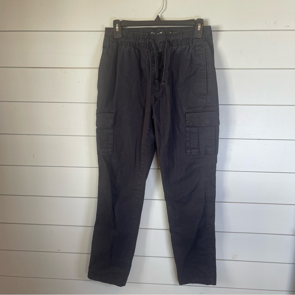 Hollister‎ slim cargo black jogger pants men's size XS